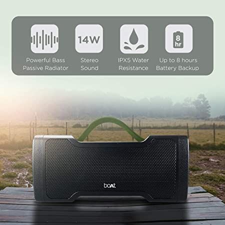 Stone 1010 | Party Speaker with 14W Output, 10 Hours of Playtime, IPX5 Water Resistant, 3000mah Battery