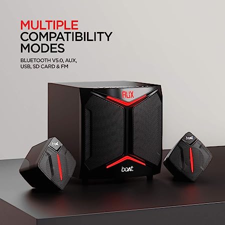 BLITZ 2008 | 2.1 Channel Wired Bluetooth Speaker with 100W RMS Sound, Dynamic RGB LEDs, 5 Entertainment EQ Modes