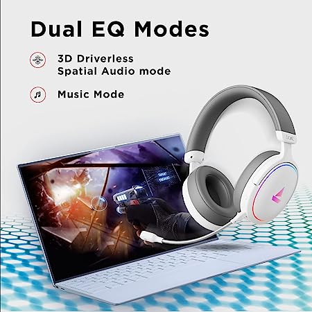boAt Immortal 300 | Headphone with 50mm drivers, 3D driverless spatial audio & ENx™ technology, Dual EQ modes and RGB lights