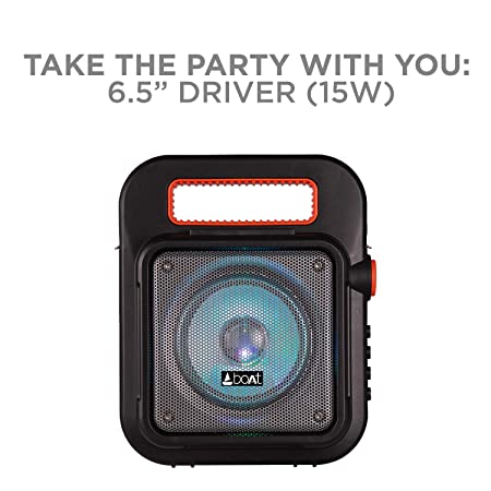 Party Pal 20 | Premium 15W Portable Bluetooth Speaker with Led Lit, Full Range Driver, 4.5 Hours of Party Time, BT, Aux,