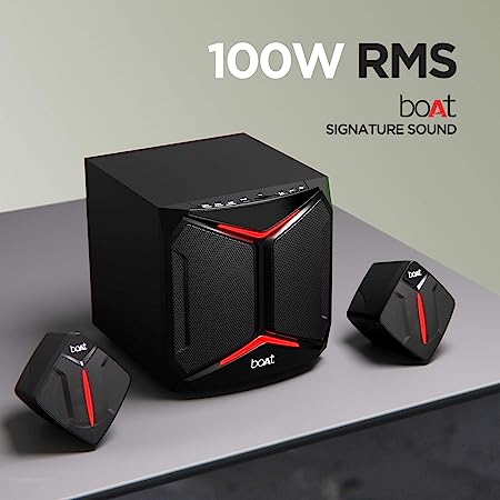 BLITZ 2000 | 2.1 Channel Wired Speaker with 100W RMS Sound Output, Dynamic RGB LEDs, 5 Entertainment EQ Modes