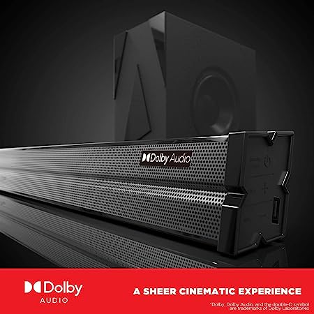 boAt Aavante Bar 1700D | 120W Home Theatre Experience with 2.1 Sound Bar with Subwoofer, Smart Integrated Controls, BT, Aux