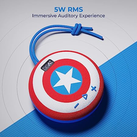 boAt Stone 190 Captain America Marvel Edition | Portable Bluetooth Speaker with 5W RMS Sound, 4 Hours Playback, Bluetooth v5.0
