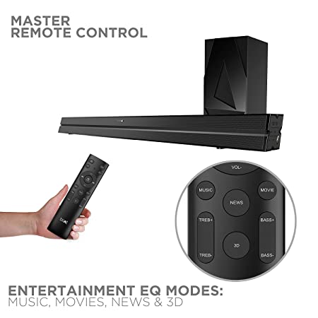 boAt Aavante Bar 2080 | 160W 2.1 Channel Bluetooth Soundbar with boAt Signature Sound, Wireless Subwoofer, Multiple Connectivity Modes