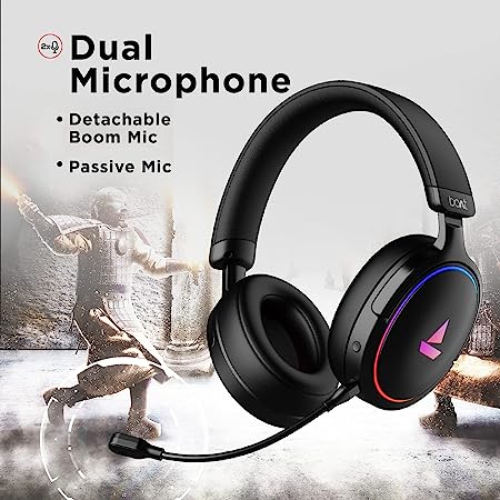 boAt Immortal 300 | Headphone with 50mm drivers, 3D driverless spatial audio & ENx™ technology, Dual EQ modes and RGB lights