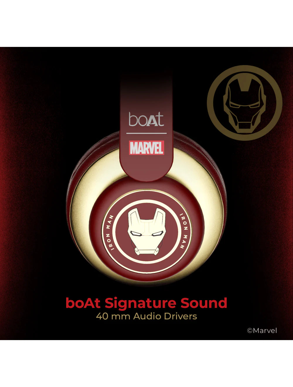 boAt Rockerz 450 Iron Man | Bluetooth Headphones with 15 Hours Playback, 40mm Audio Drivers, Voice Assistant, Dual Connectivity