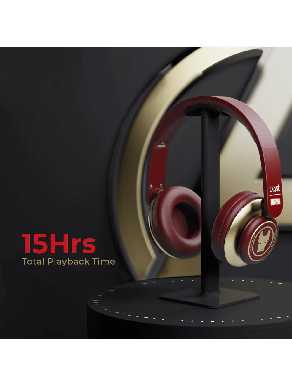 boAt Rockerz 450 Iron Man | Bluetooth Headphones with 15 Hours Playback, 40mm Audio Drivers, Voice Assistant, Dual Connectivity