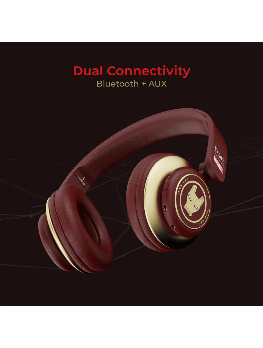 boAt Rockerz 450 Iron Man | Bluetooth Headphones with 15 Hours Playback, 40mm Audio Drivers, Voice Assistant, Dual Connectivity