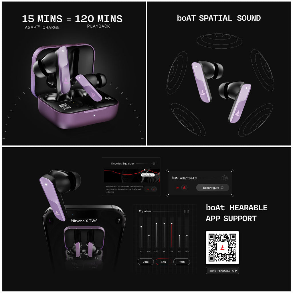 boAt Nirvana X TWS | Wireless Earbuds with Knowles dual drivers, Hi-Res Audio LDAC, 40 Hours Playback, boAt Hi-Fi Sound, ENx™ Technology, Dual Pairing