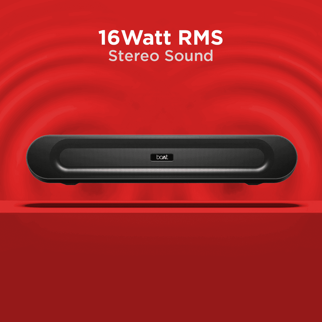 boAt Aavante Bar 553 | 16W Sound bar with Bluetooth V5.0, Dual EQ Modes, USB Compatible, Multiple Connectivity