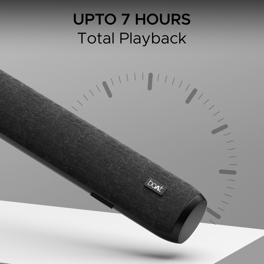 boAt Aavante Bar 600 | 25W RMS Bluetooth Stereo Soundbar, Up to 6 Hours Long Playback, 2.0 Channel, Dual Passive Radiators, BT, AUX