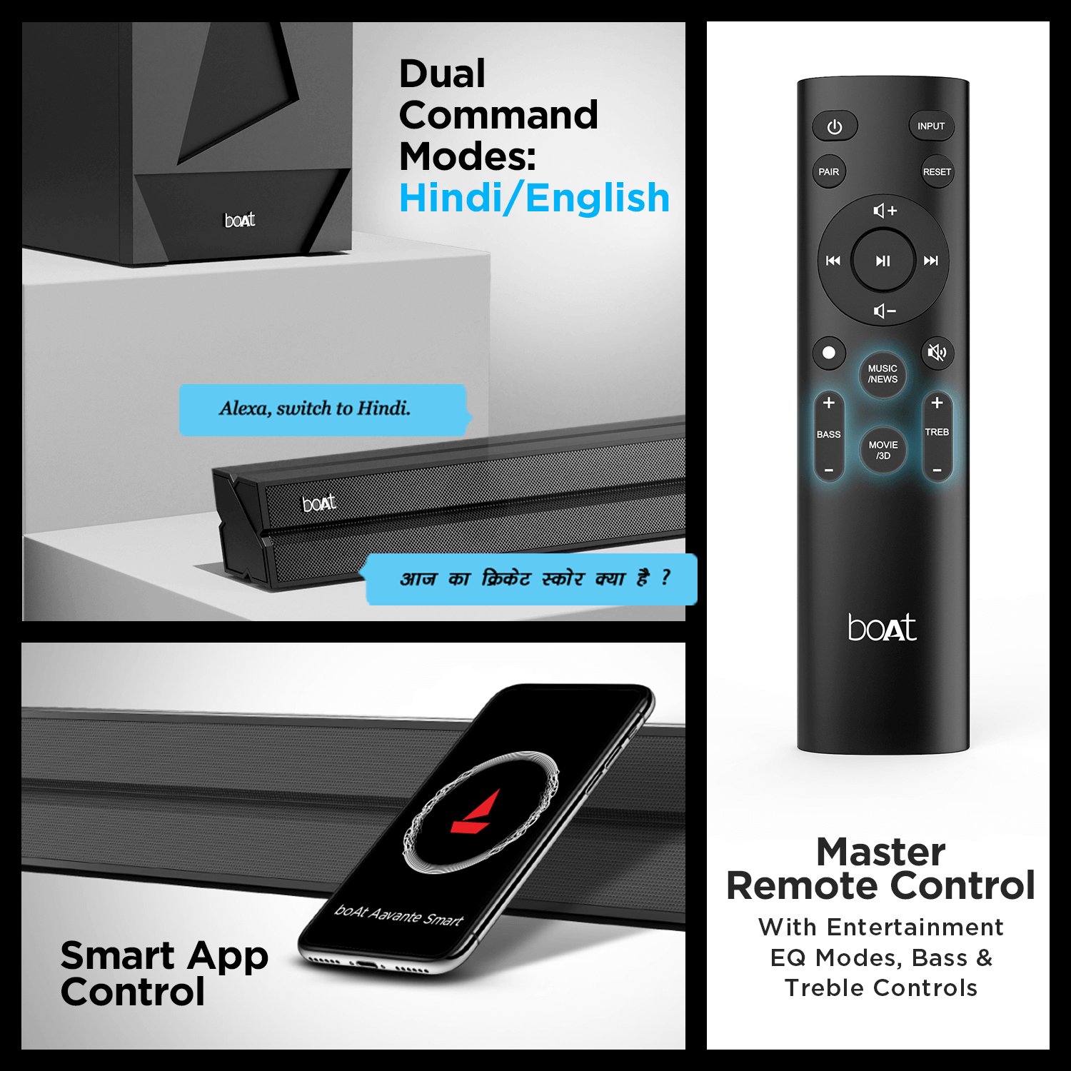 boAt Aavante Bar Aaupera | 120W Sound Bar with 2.1 Channel Smart Soundbar, Built in Alexa, EQ Modes