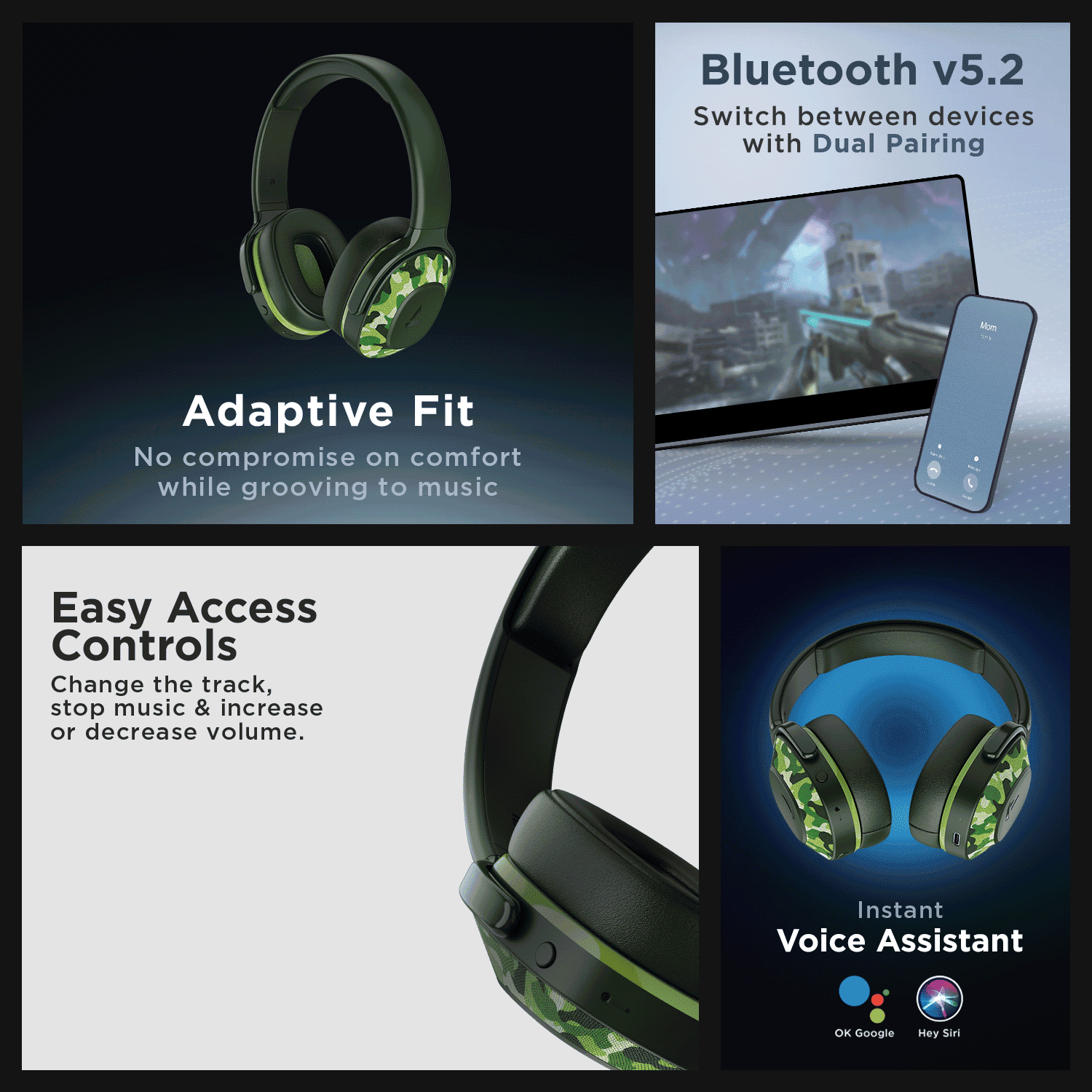 boAt Rockerz 425 | Wireless Bluetooth Headphone with 25 Hours Playback, ASAP Charge, 40mm Drivers