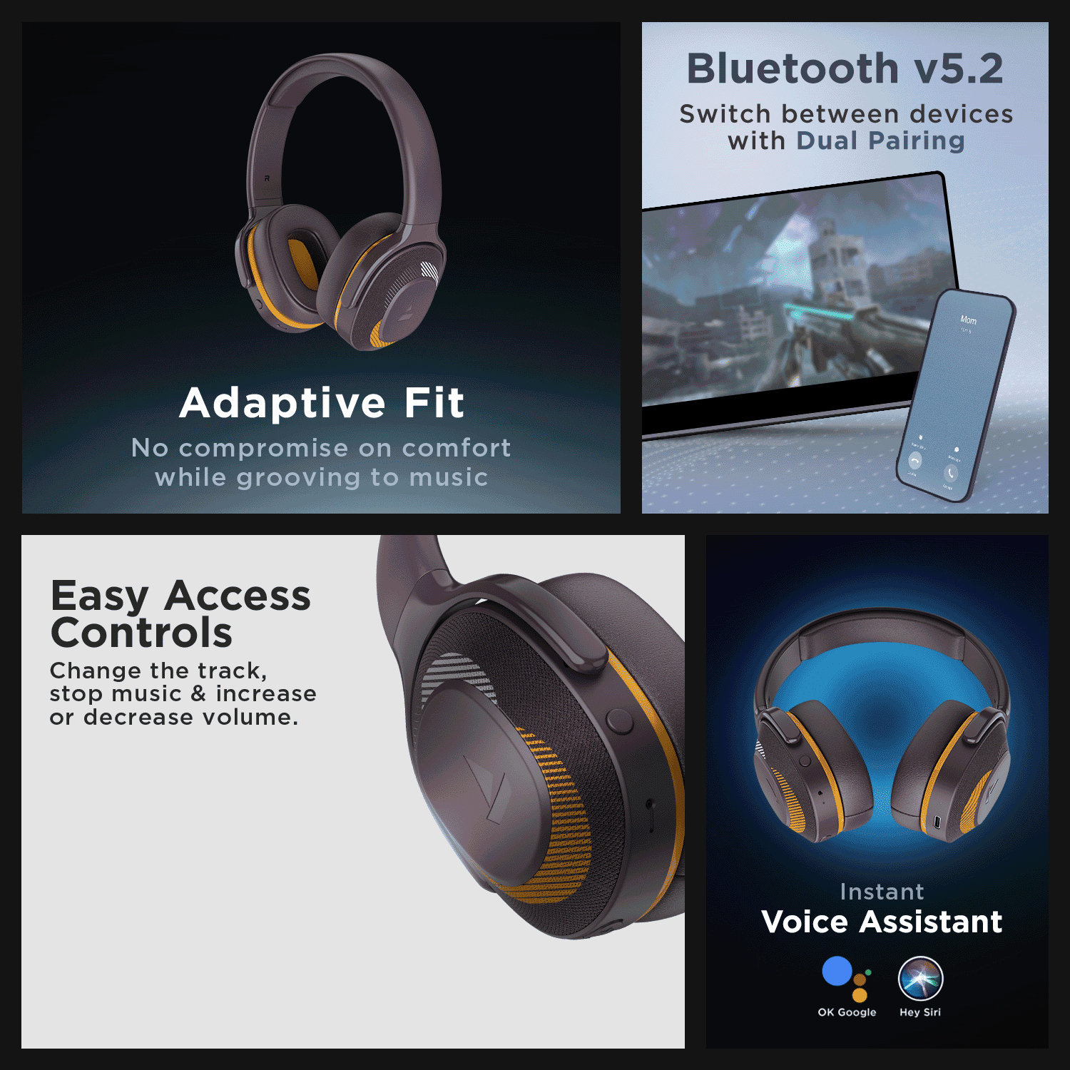 boAt Rockerz 425 | Wireless Bluetooth Headphone with 25 Hours Playback, ASAP Charge, 40mm Drivers