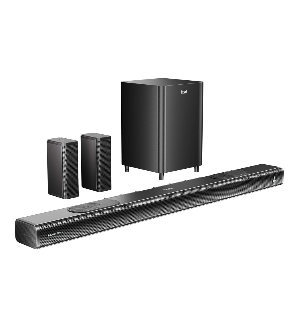 boAt Aavante Prime 7.1.4 7050DA | 700W RMS Soundbar with Dolby Atmos, Wired Subwoofers & Wireless Satellites