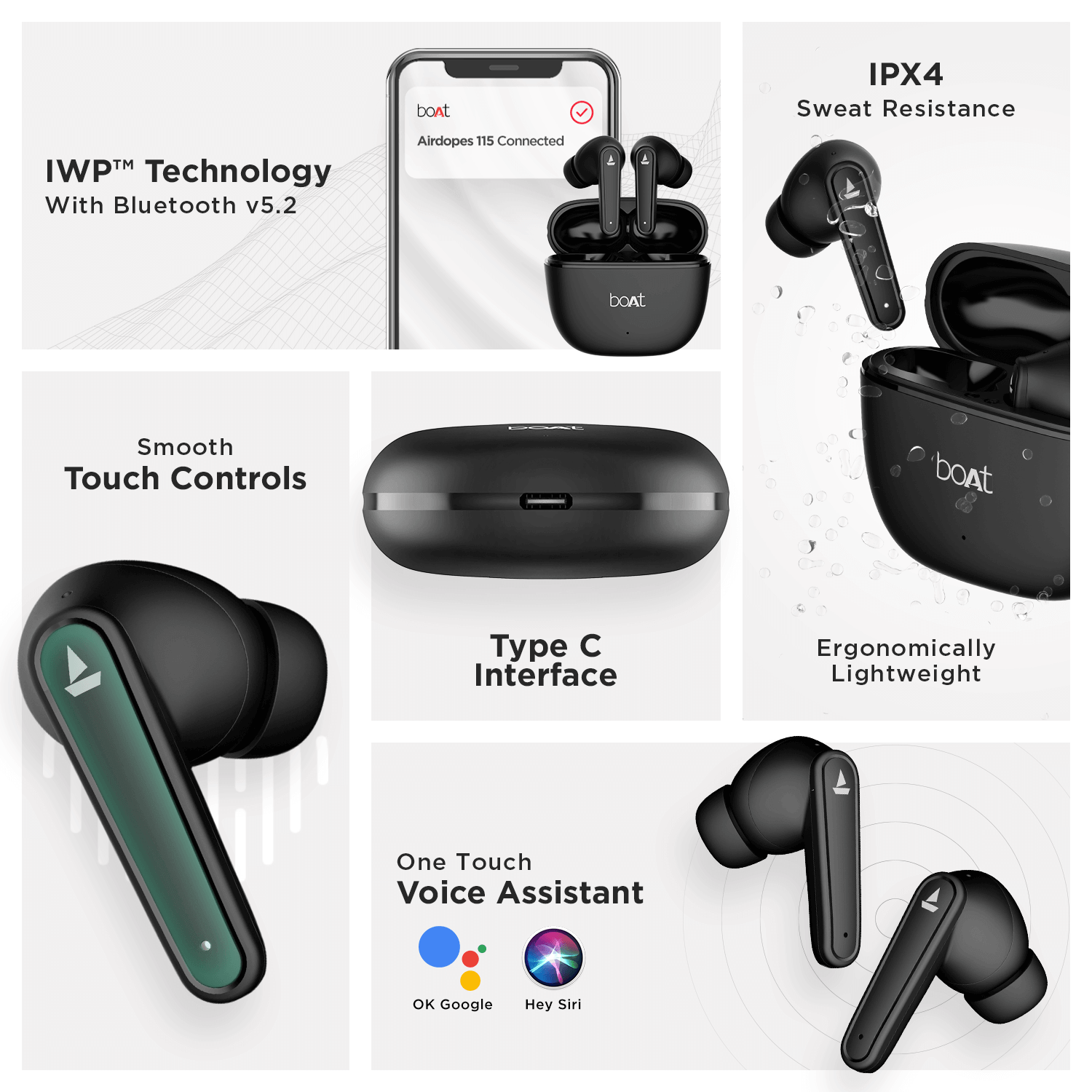 boAt Airdopes 113 | True Wireless Gaming Earbuds with Powerful 13mm Drivers, Beast™ Mode for Gaming, ENx™ Technology, Upto 24 hours of Continuous Playback