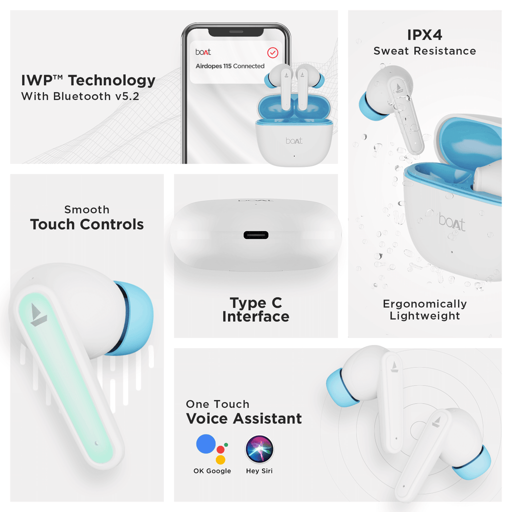 boAt Airdopes 113 | True Wireless Gaming Earbuds with Powerful 13mm Drivers, Beast™ Mode for Gaming, ENx™ Technology, Upto 24 hours of Continuous Playback