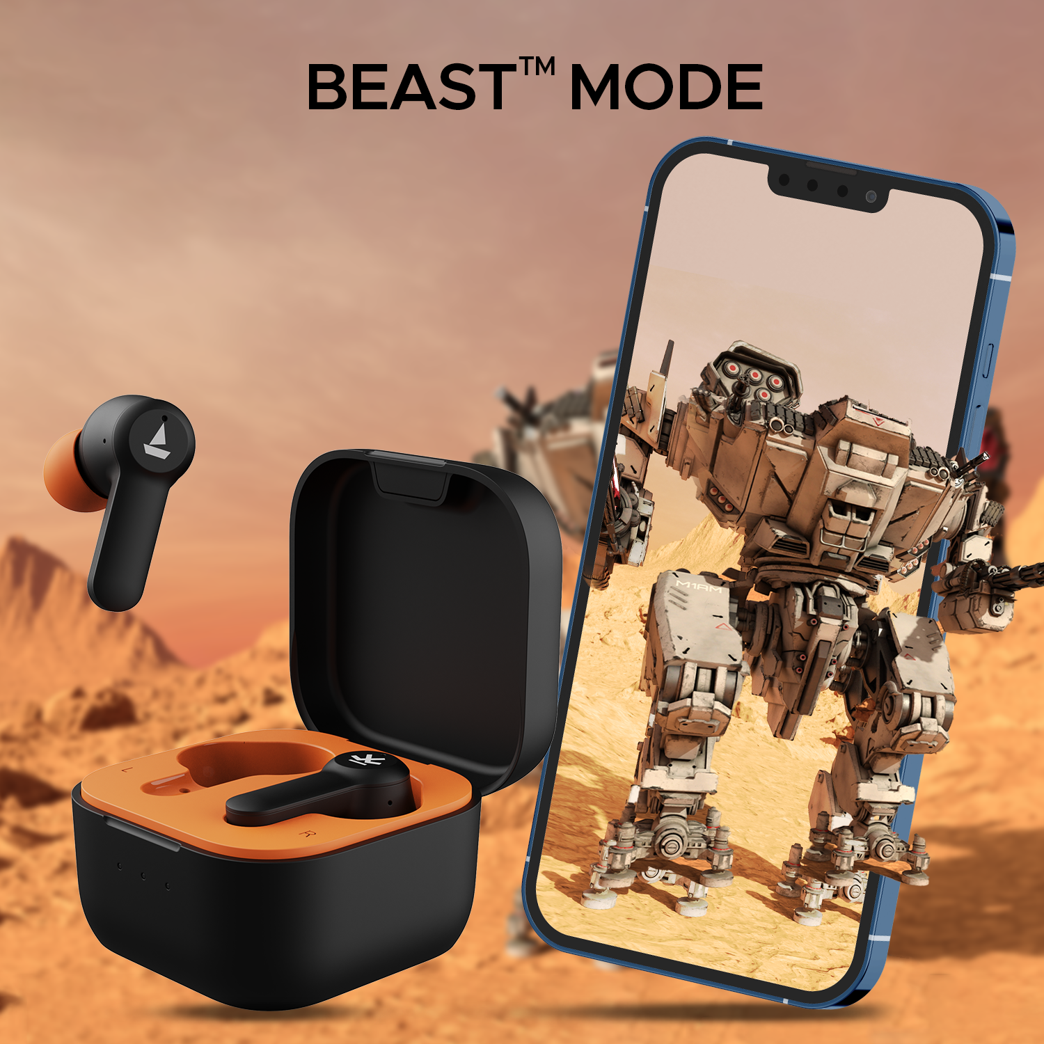 boAt Airdopes Crude | Wireless Earbuds with 50 Hours Playback, ENx™ Technology, ASAP™ Charge, BEAST™ Mode, Bluetooth v5.3