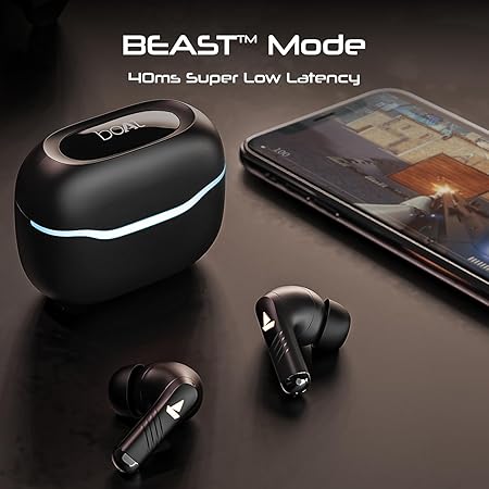 boAt Immortal 125 | Gaming Wireless Earbuds with BEAST™️Mode, 40 Hours Playback, ENx™ Technology, RGB LED lights