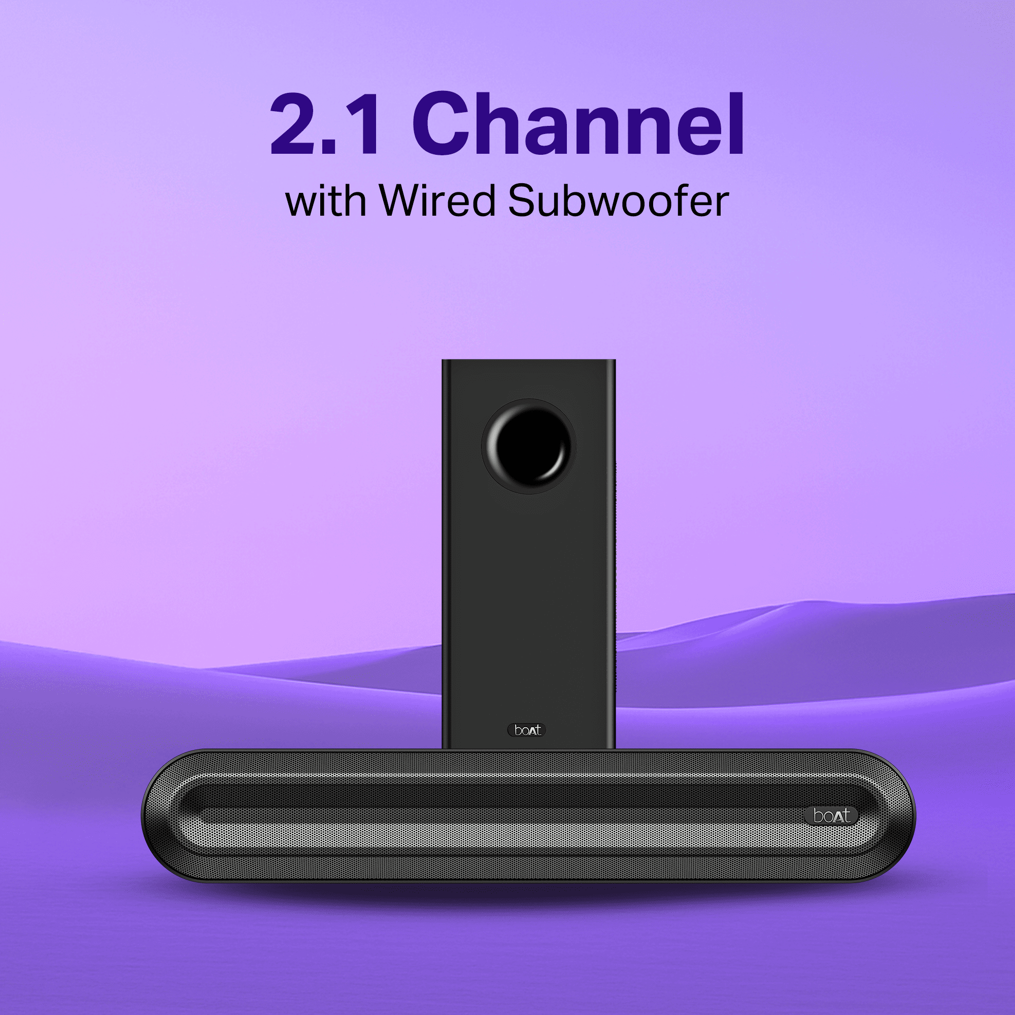 boAt Aavante 2.1 300 | Soundbar with 40W RMS, Wired Subwoofer & Multi-Connectivity