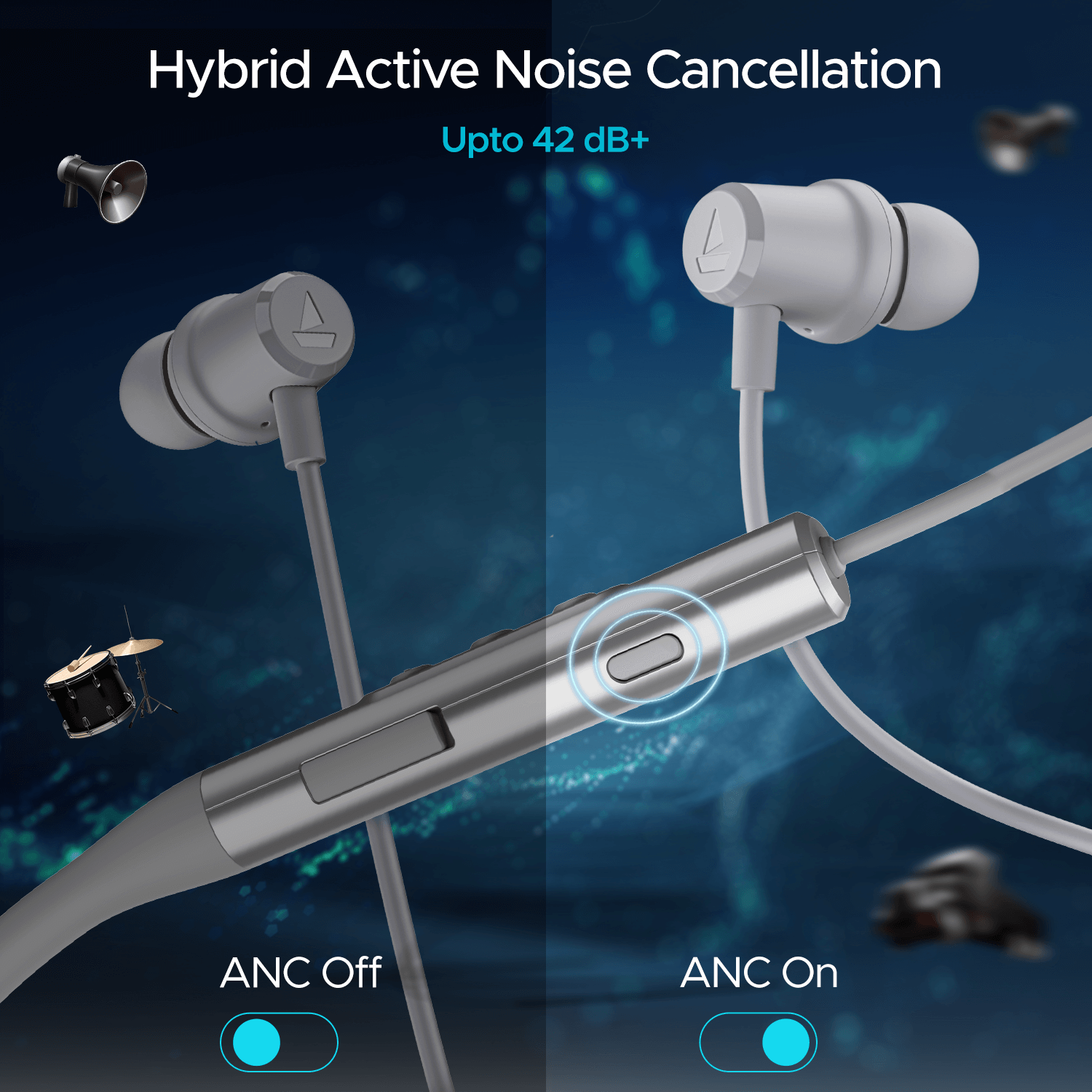 boAt Nirvana 525ANC | Wireless Earphone with Dolby Audio, Hybrid ANC of 42 dB, Adaptive EQ Modes