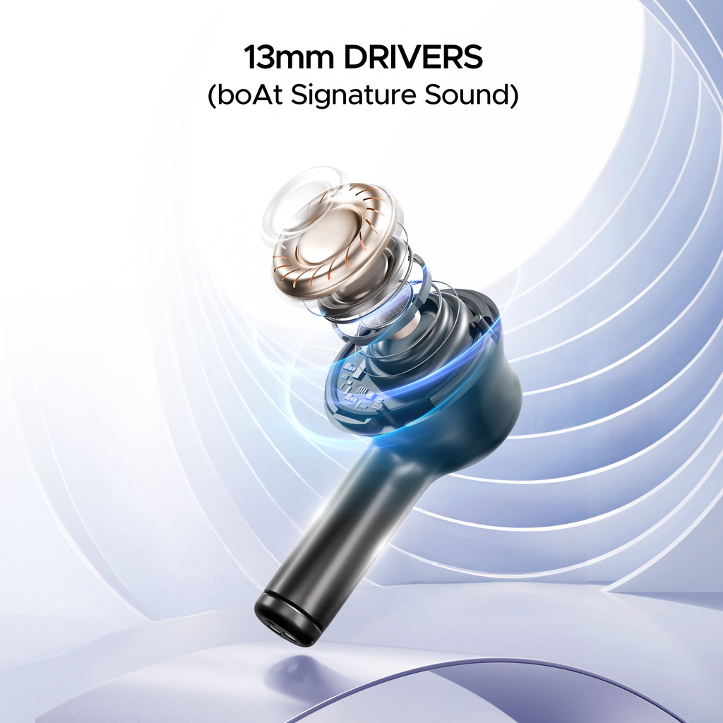 boAt Airdopes 141 Pro Buds | Wireless Earbuds with 60H Playback, ENx™ Technology, Sleek Metallic Finish, Bluetooth v5.3