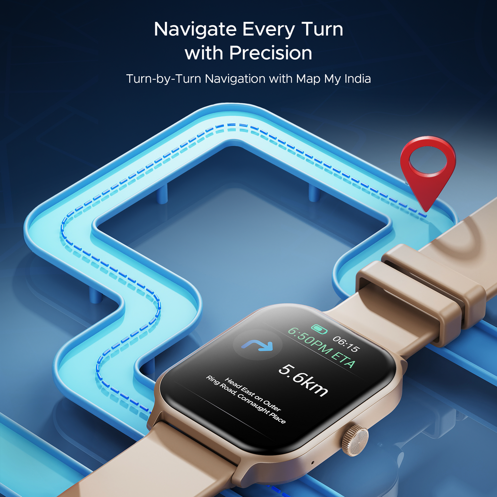 boAt Storm Call 3 Plus | Smartwatch with 1.96" HD Display, BT Calling, 700+ Activity Modes, SOS feature, Functional Crown