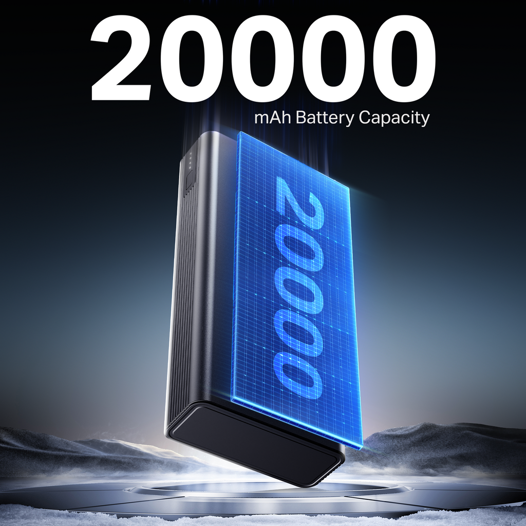 Energyshroom PB435 Turbo | Powerbank with 35W Fast Charging, 20,000mAh, 12-Layer Smart IC Protection, Aluminium Casing