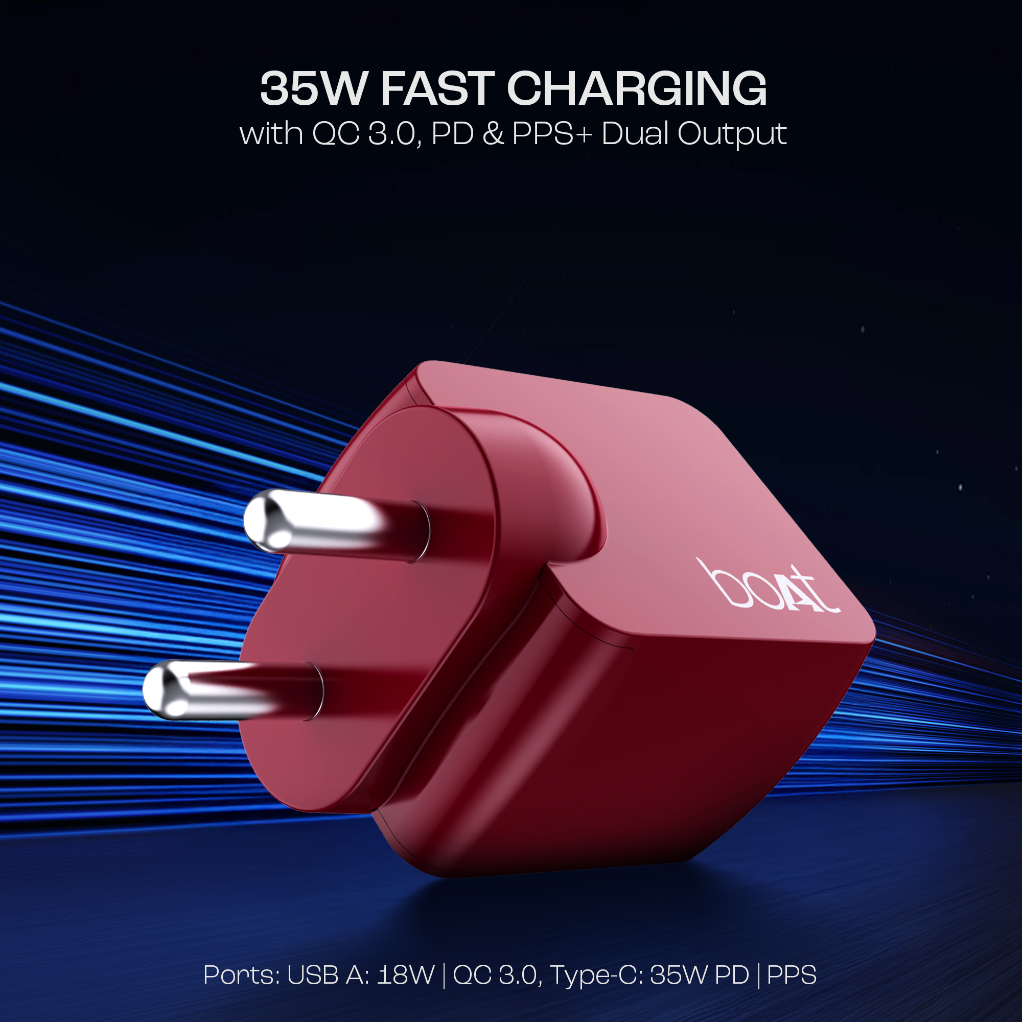35W GAN Charger | 35W Fast Charger with GaN Chip Technology, 12 Layers of Smart IC Protection, Dual-Port Charging