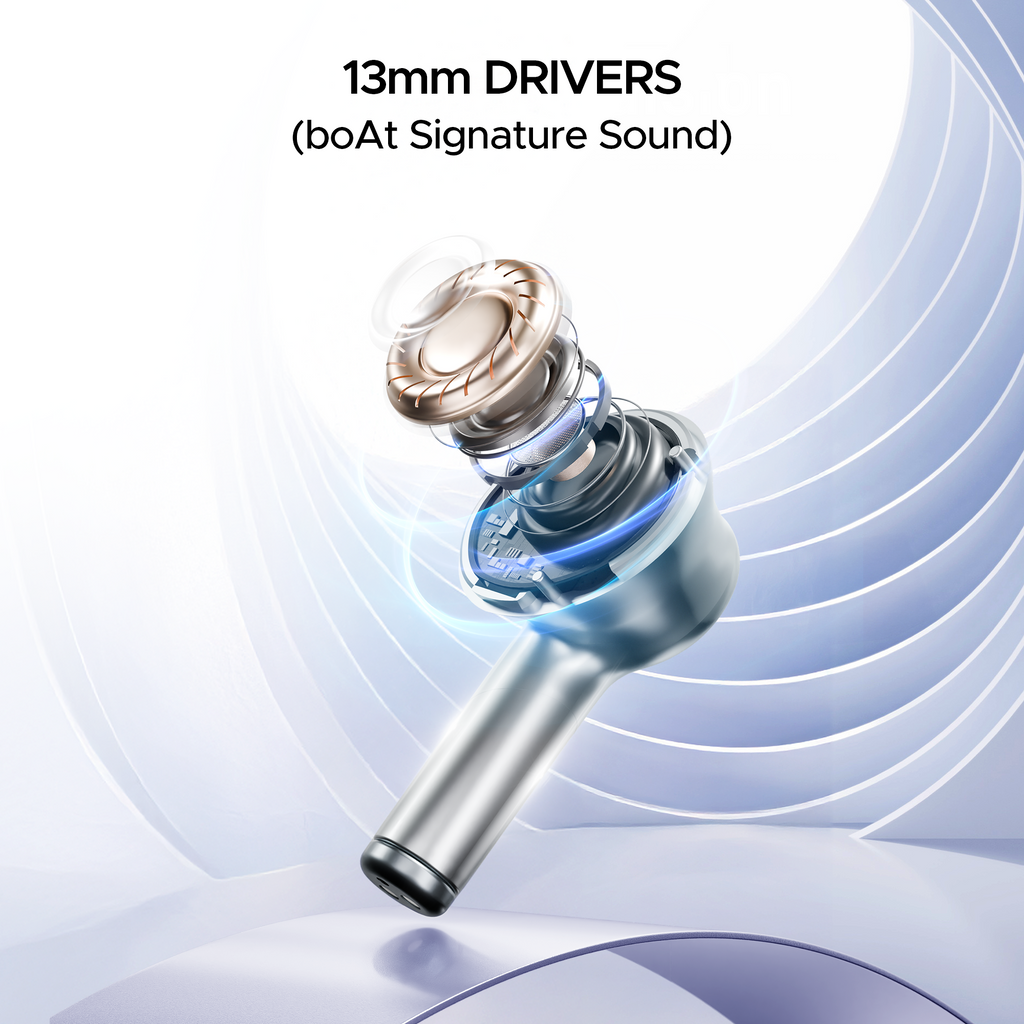 boAt Airdopes 141 Pro Buds | Wireless Earbuds with 60H Playback, ENx™ Technology, Sleek Metallic Finish, Bluetooth v5.3