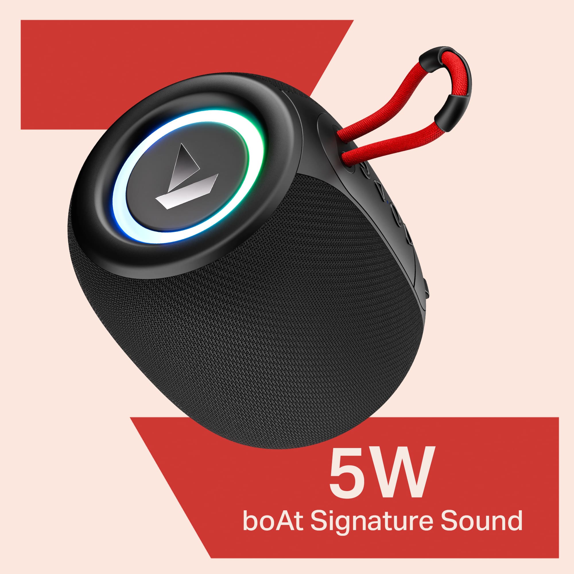 boAt Stone 208 | Portable Bluetooth Speaker with 5W Sound, TWS, RGB Lights and 8H Playback