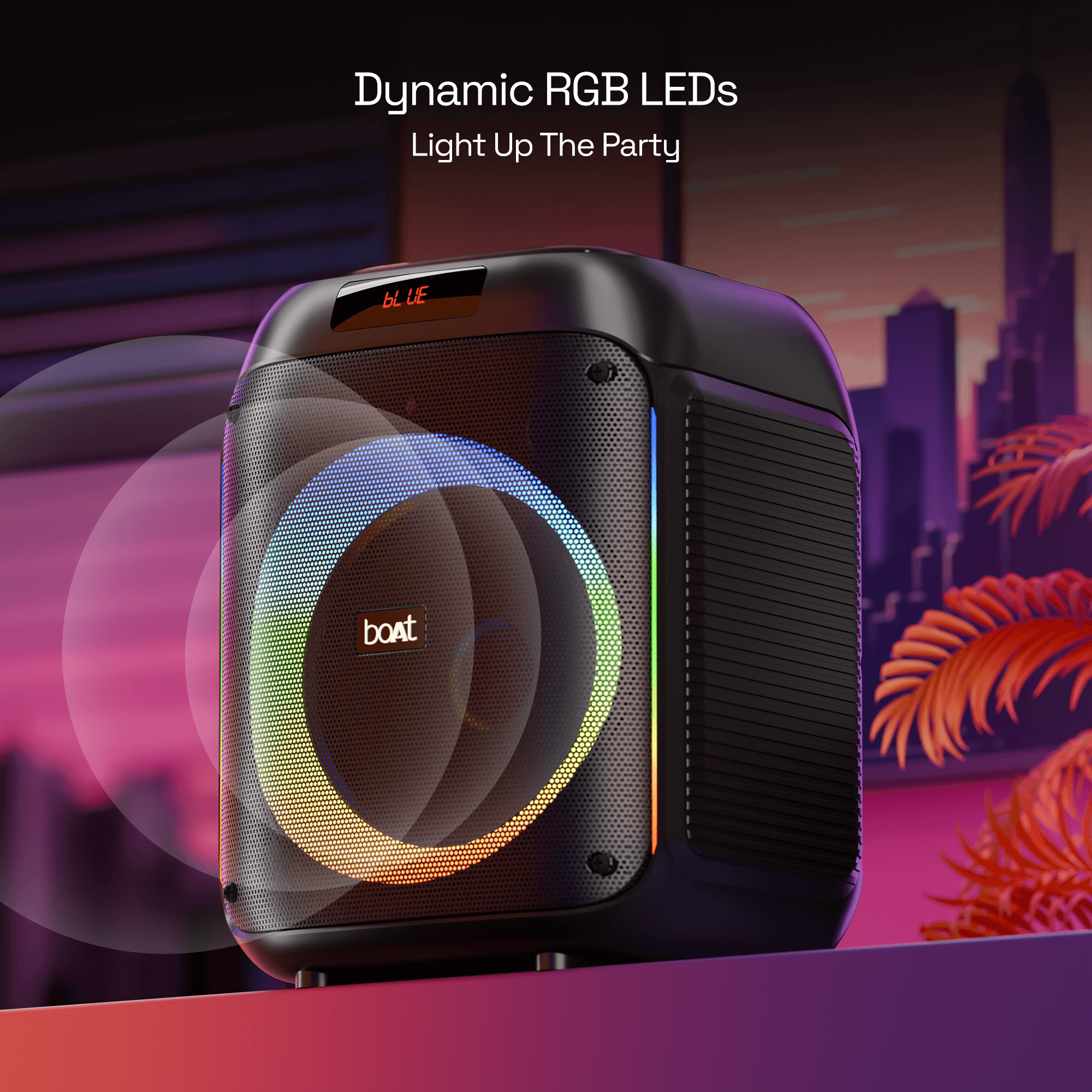 boAt Party Pal 220 | Bluetooth Speaker with 80W boAt Signature Sound,  RGB LED Lights, TWS Mode for 2X Impact