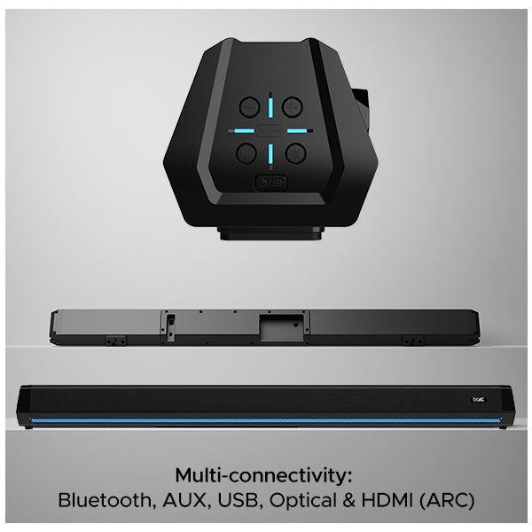 boAt Aavante Bar 2700 | Soundbar with 300W RMS Immersive Sound, 2.1 Channel Sound, Wired Subwoofer, Multi-connectivity