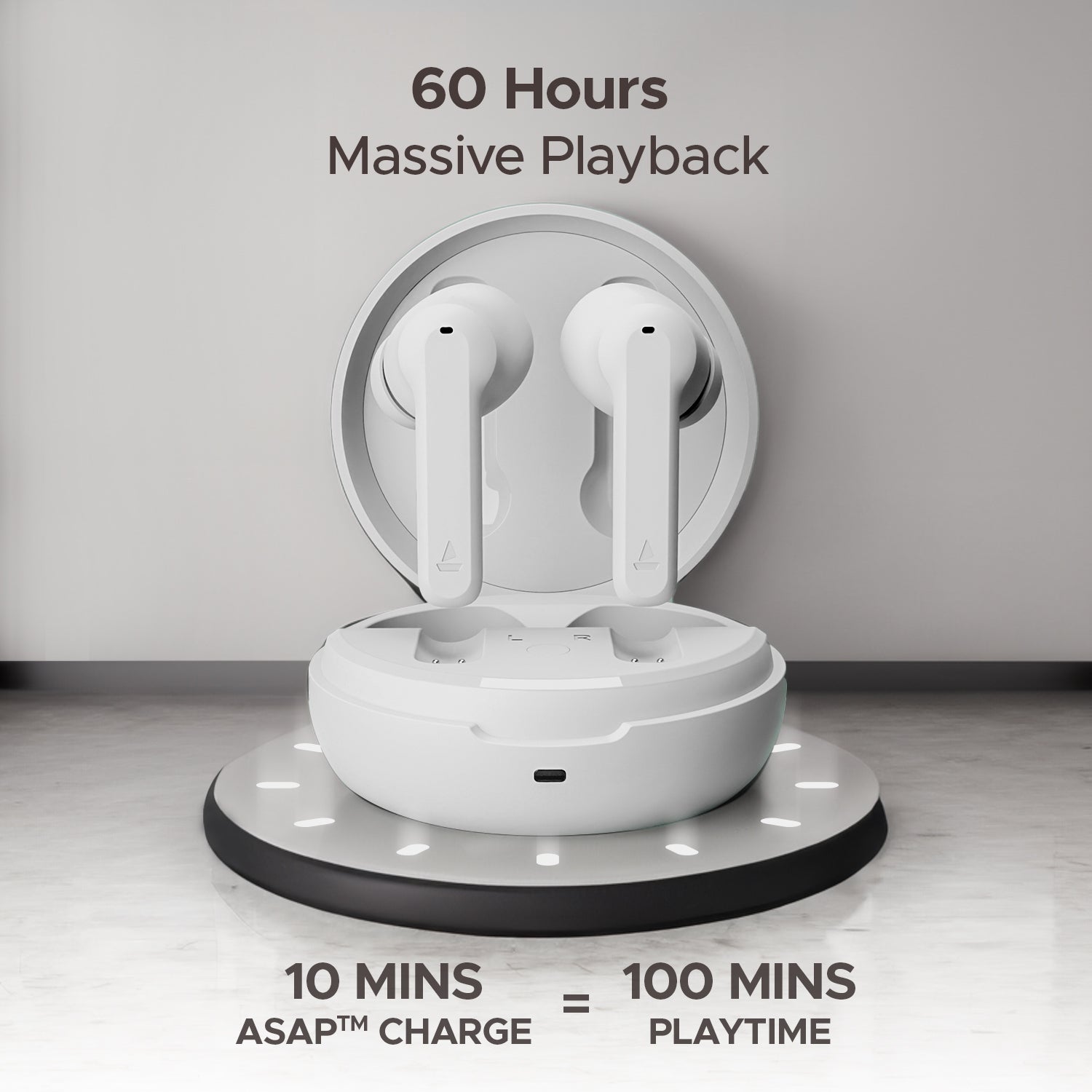boAt Airdopes Sonik | Wireless Earbuds with 60 Hours Playback, Bluetooth v5.3, ENx™ Technology, ASAP™ Charge