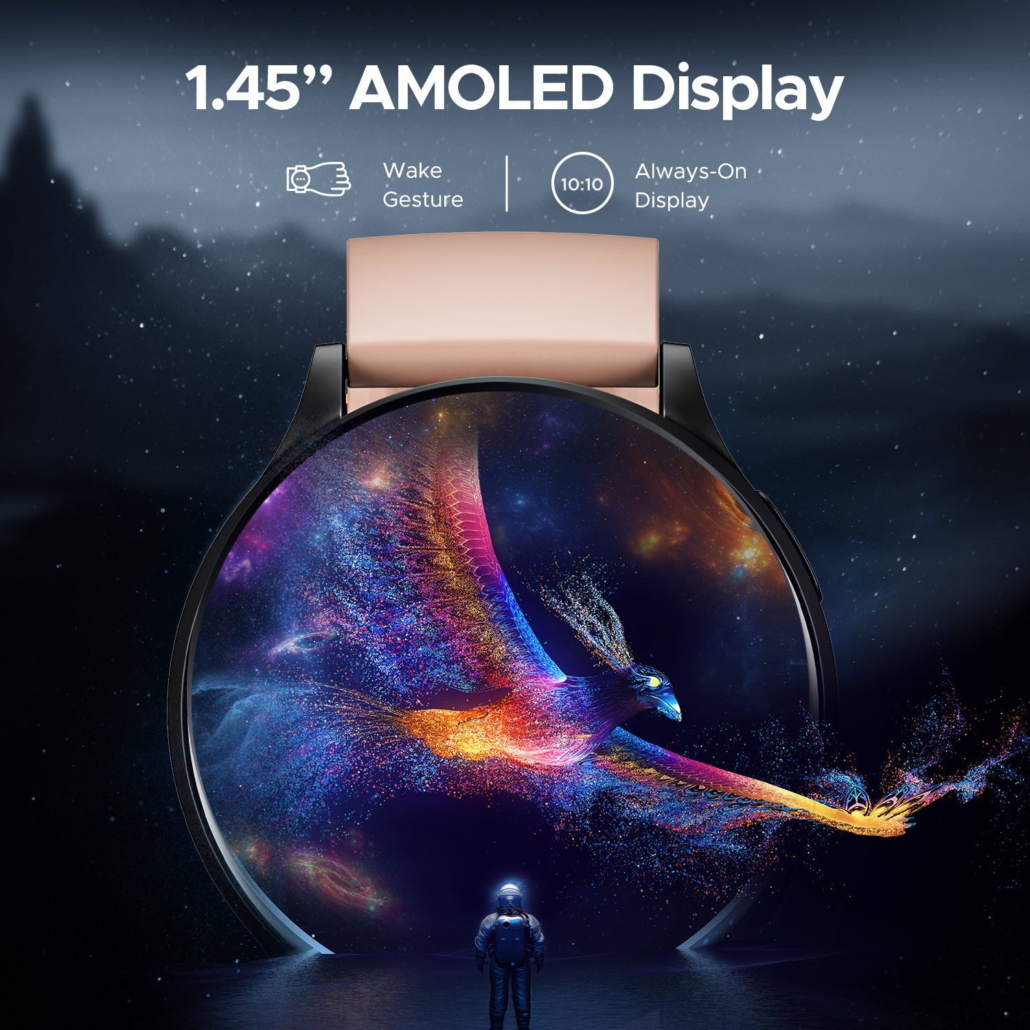 boAt Lunar Orb | Smartwatch with 1.45" (3.68cm) Amoled Display, BT Calling,  Crest+ OS, Watch Face Studio