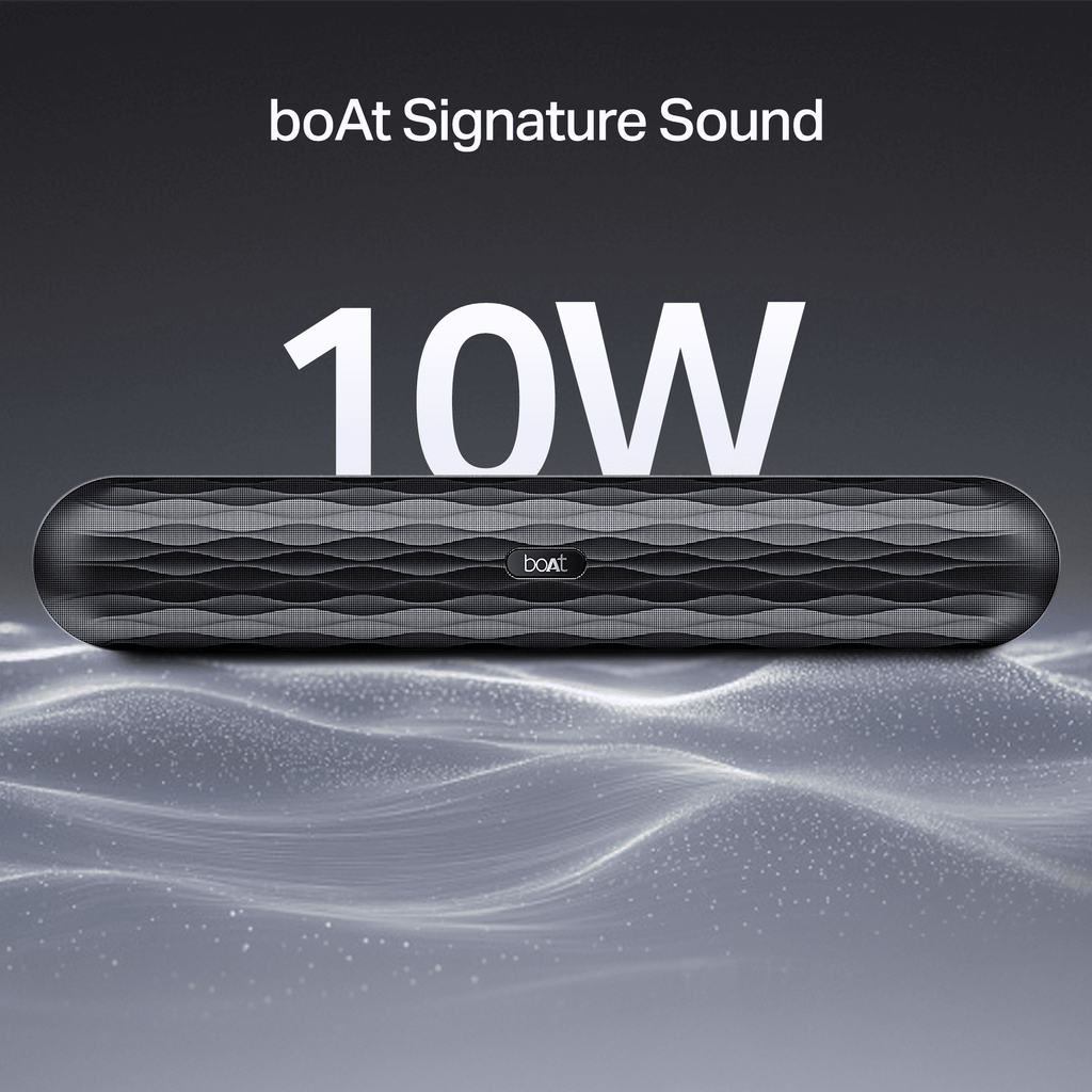 boAt Aavante Bar 485 | 10W RMS boAt Signature Sound, TWS for Double Power, Dual Full Range Drivers, 7Hrs Playback