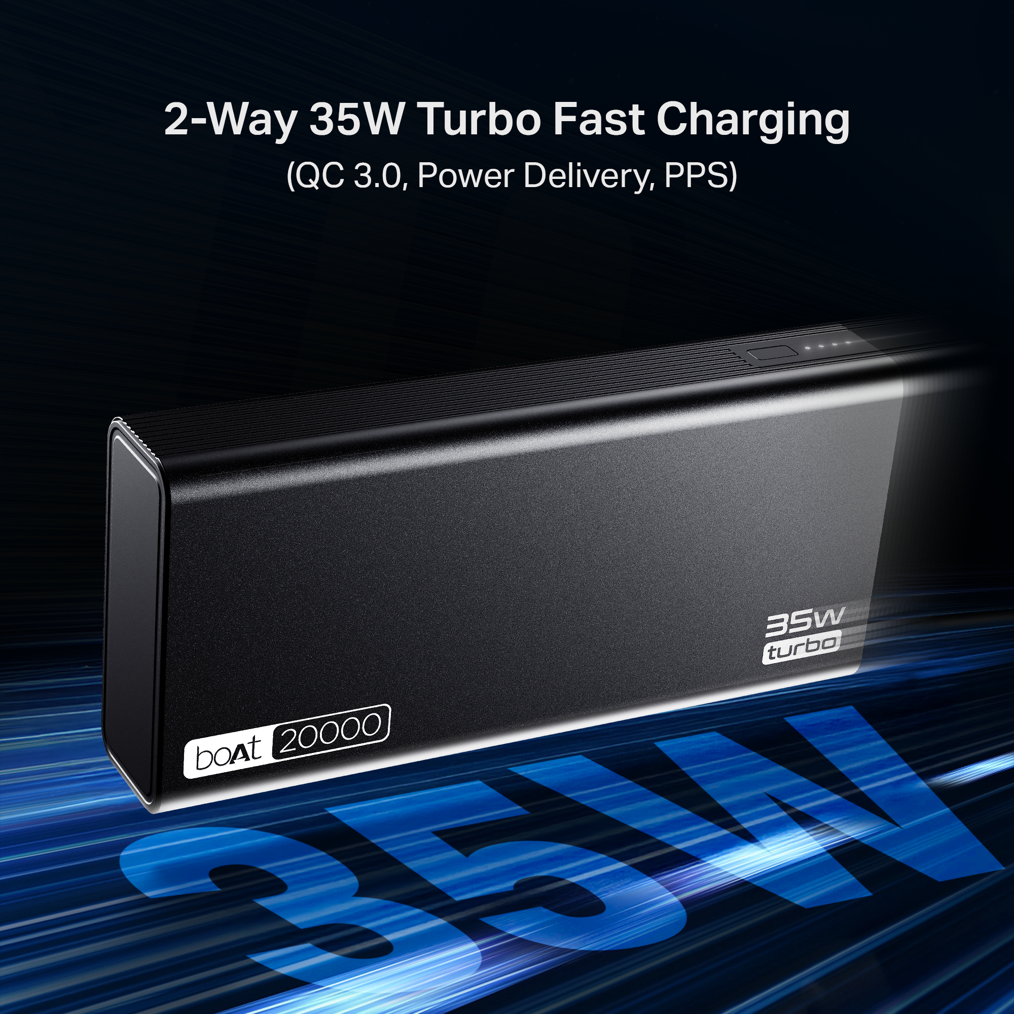 Energyshroom PB435 Turbo | Powerbank with 35W Fast Charging, 20,000mAh, 12-Layer Smart IC Protection, Aluminium Casing