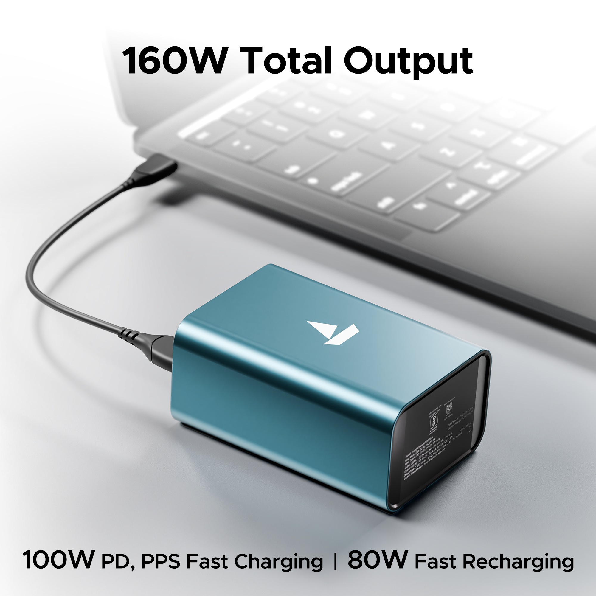 Energyshroom PB600 PowerPulse | Powerbank with 27000mAh Capacity, 160W Total Output, 12-Layer Smart IC Protection