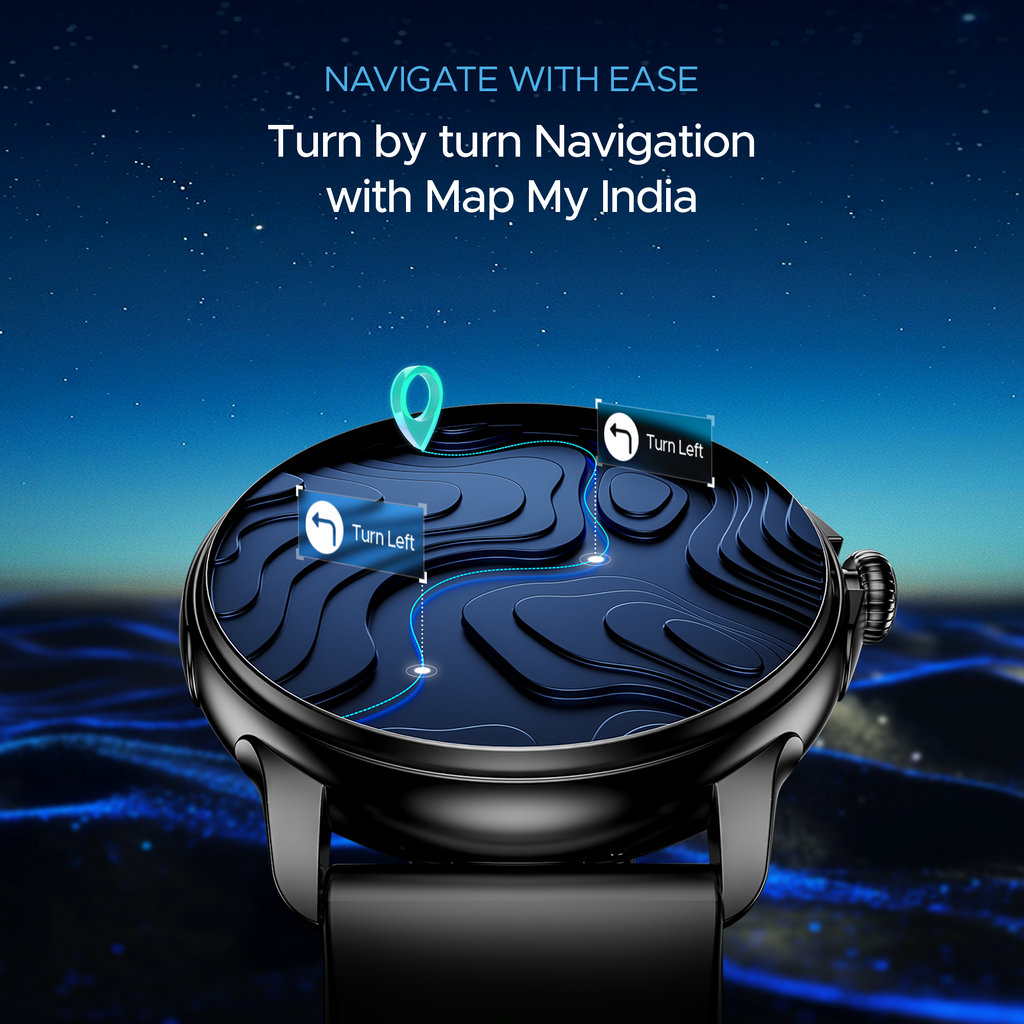 boAt Lunar Oasis | Smartwatch with 1.43" AMOLED Display, Turn-By-Turn Navigation, Dynamic User Interface, QR Tray