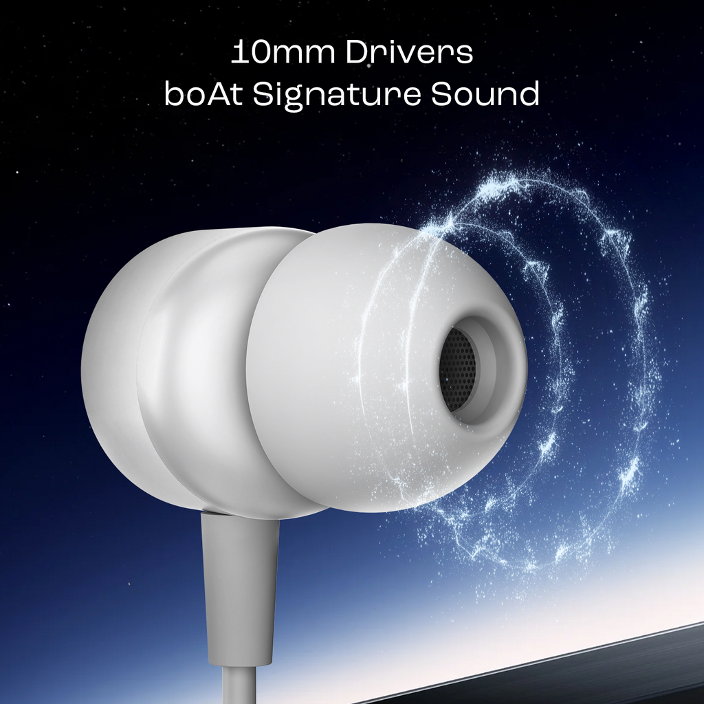Bassheads 162v2 | Wired Earphone with 10mm Drivers, boAt Signature Sound, Metallic Earbuds, Ergonomic Fit
