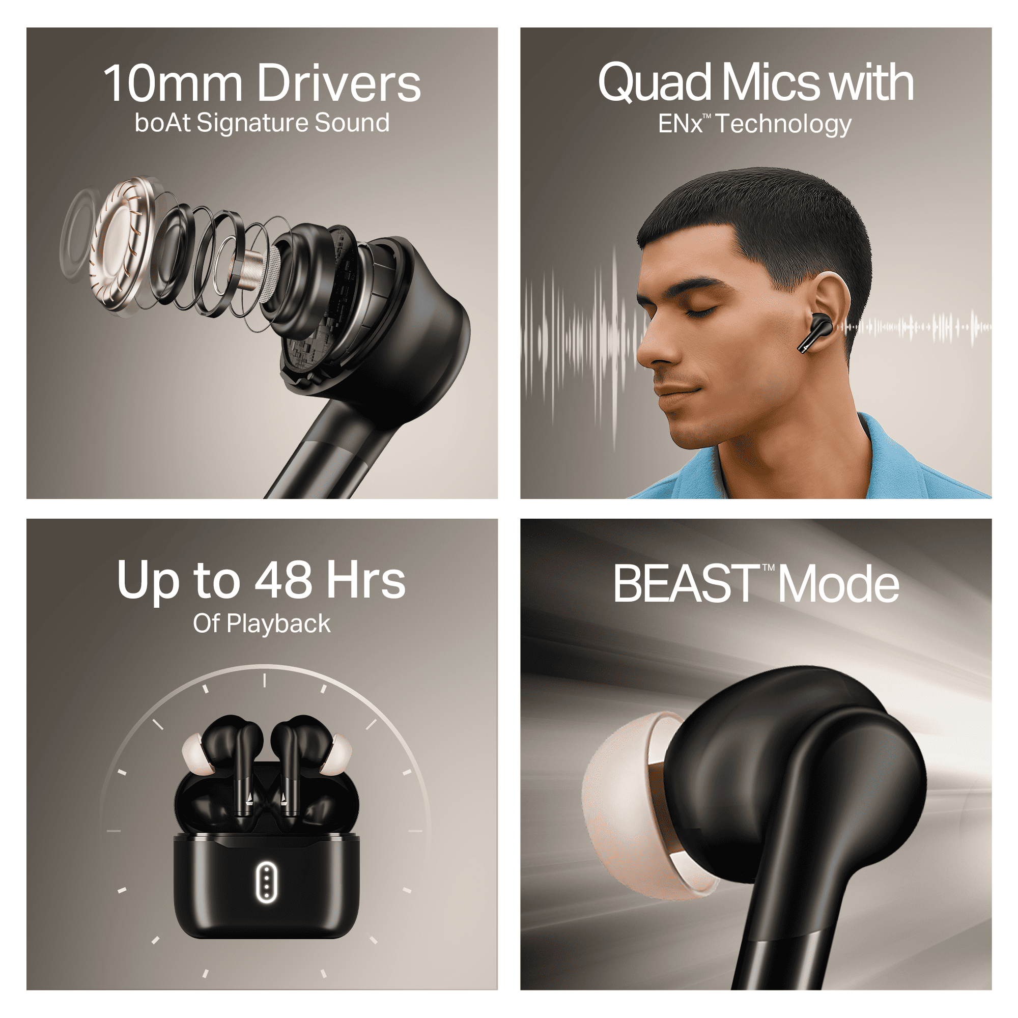 boAt Airdopes 148 Gen 2 | Wireless Earbuds with 48 Hours Playback, BEAST™ Mode, Dual EQs, ENx™ Tech