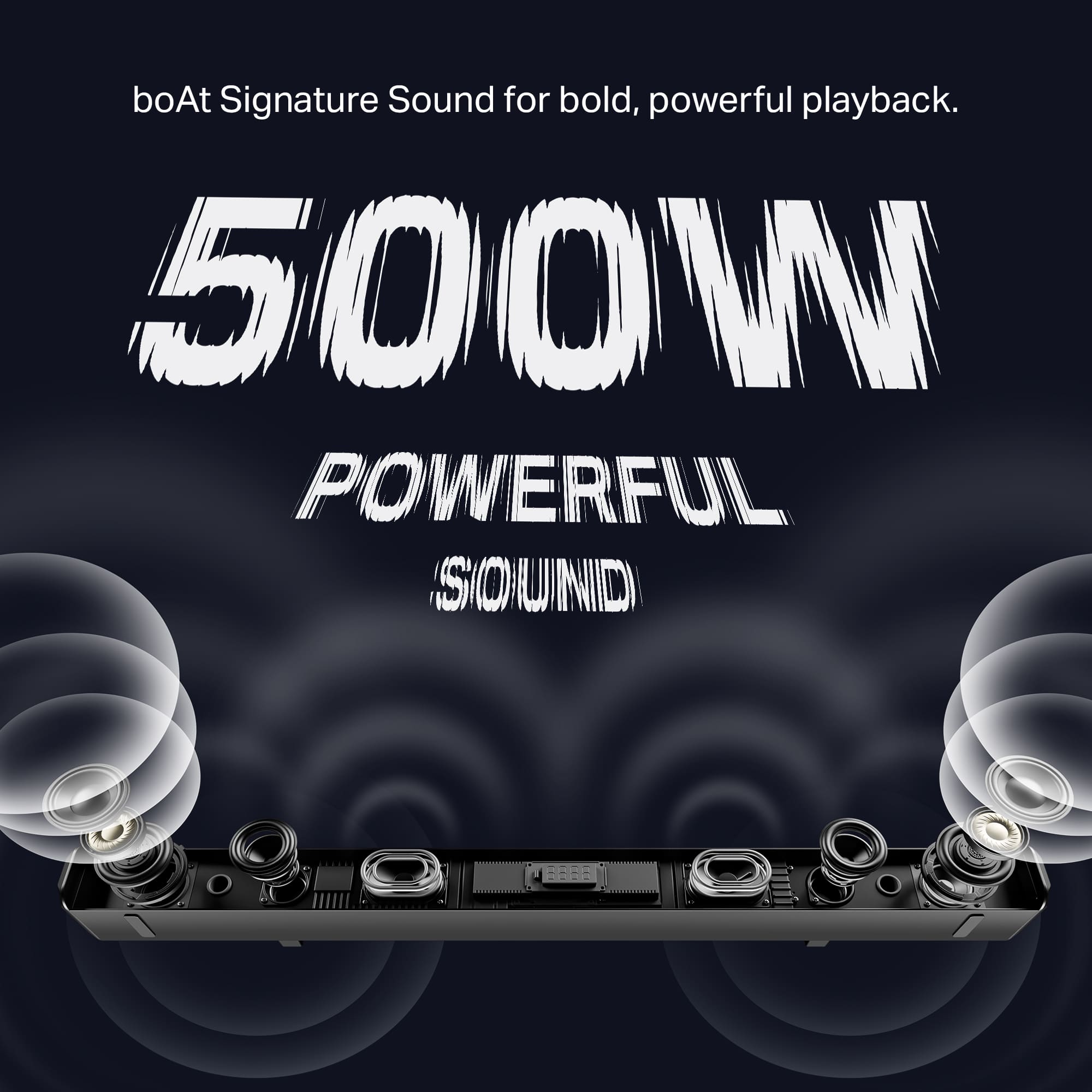 boAt Aavante Prime 5.1 5000D | 500W 5.1 Channel Soundbar with Wired Subwoofer, Satellites & Multi-Connectivity