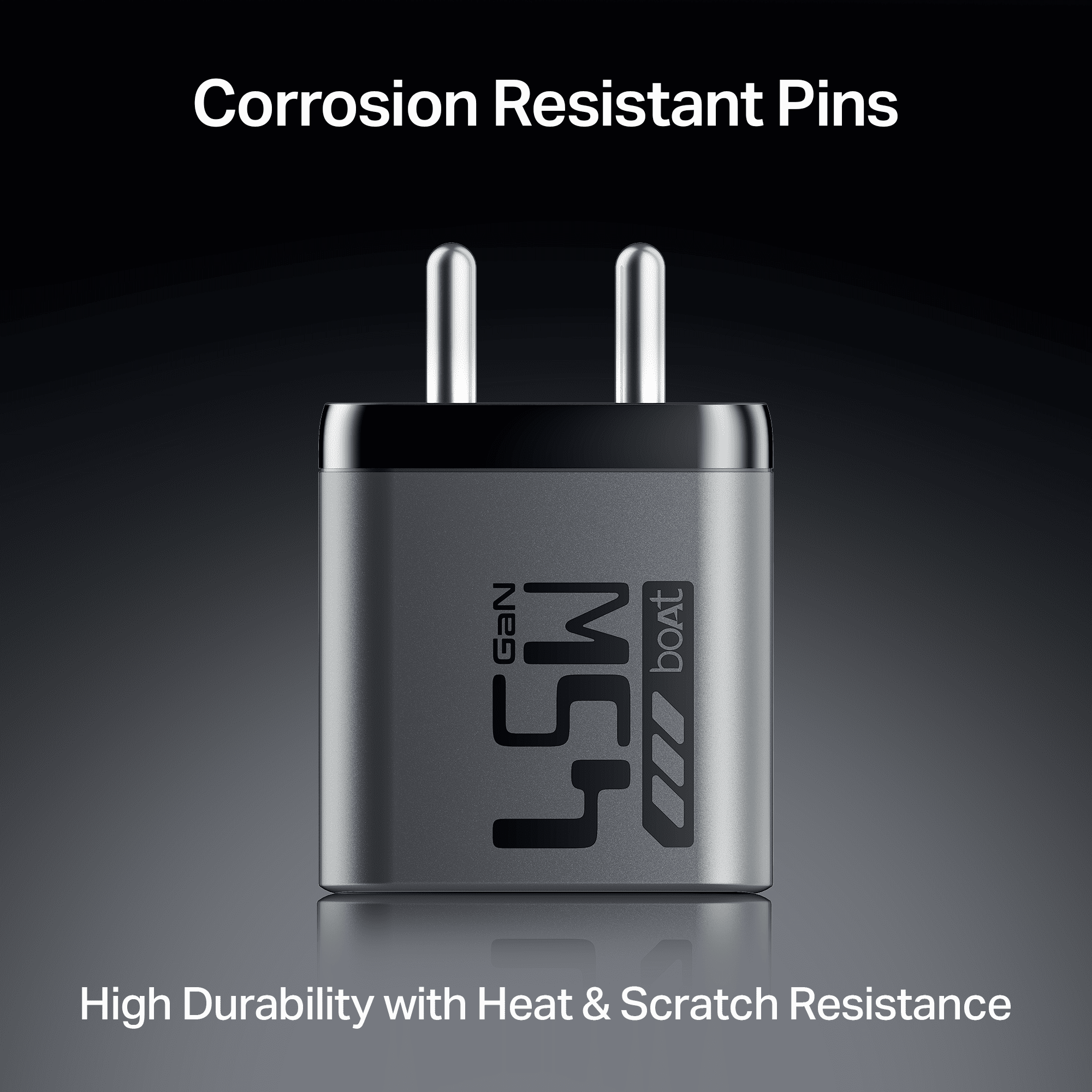 45W GaN Charger | 45W Fast Charger with GaN Chip Technology, 12-Layer Smart IC Protection, Dual-Port Charging