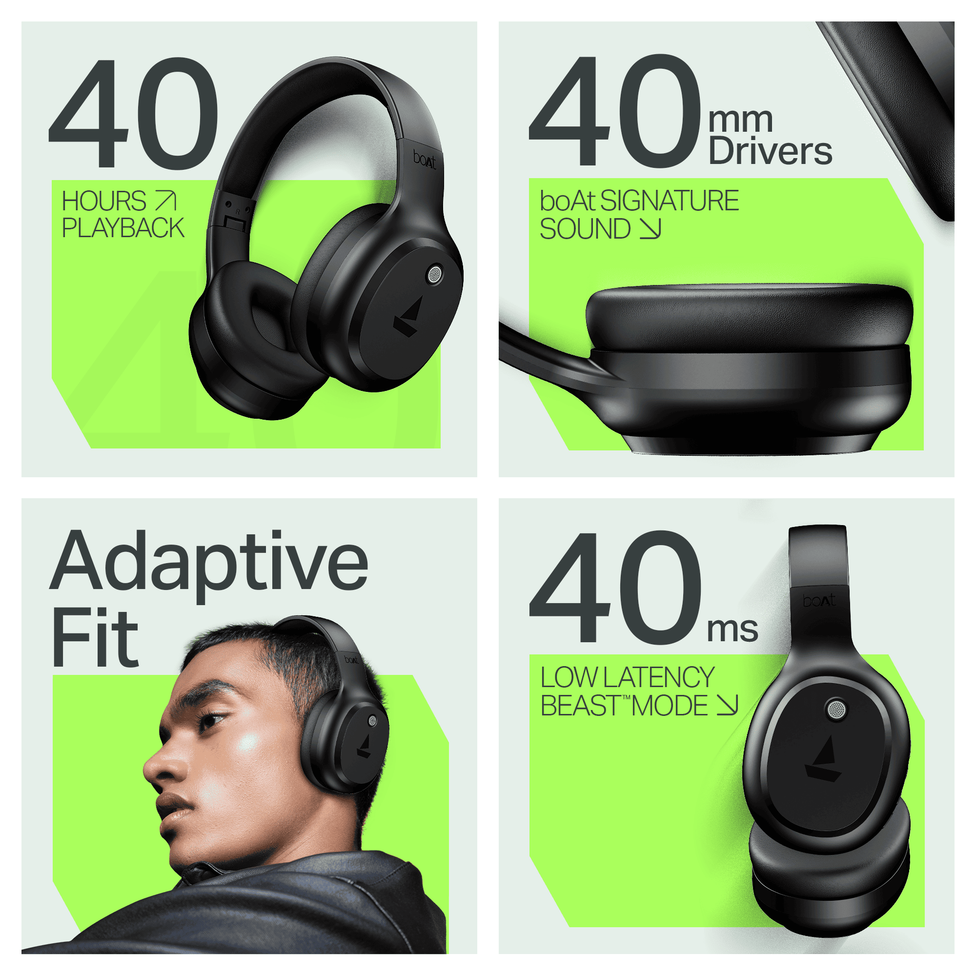 boAt Rockerz 421 | Wireless Headphones with 40mm Drivers, BEAST™ Mode, ENx™ Tech & 40H Playback