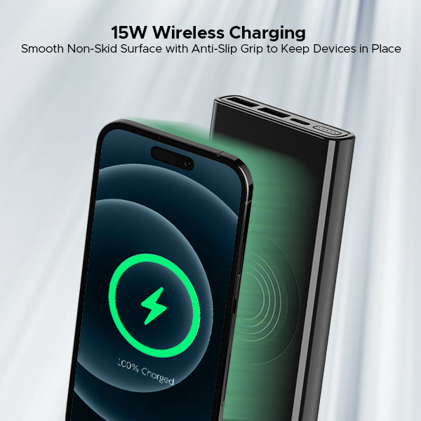 boAt EnergyShroom PB310 Wireless Pro | Powerbank with 15W Wireless Charging, 22.5W Wired Fast Charging, 12 Layer Smart IC Protection