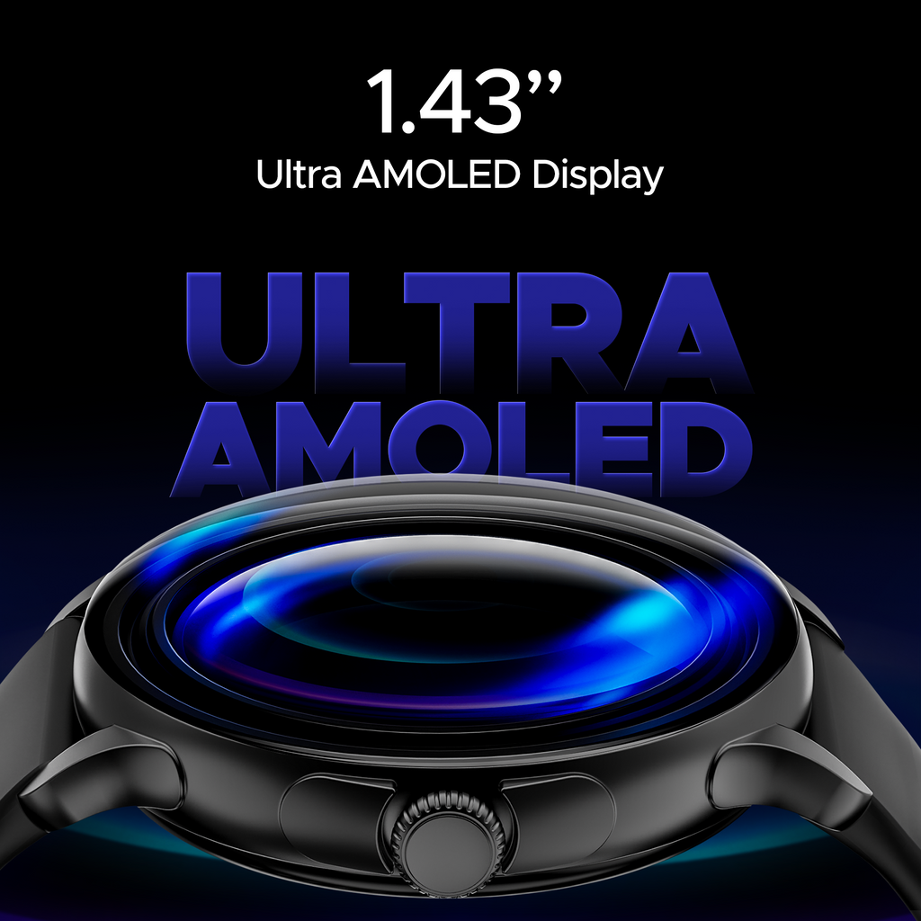 boAt Lunar Oasis | Smartwatch with 1.43" AMOLED Display, Turn-By-Turn Navigation, Dynamic User Interface, QR Tray