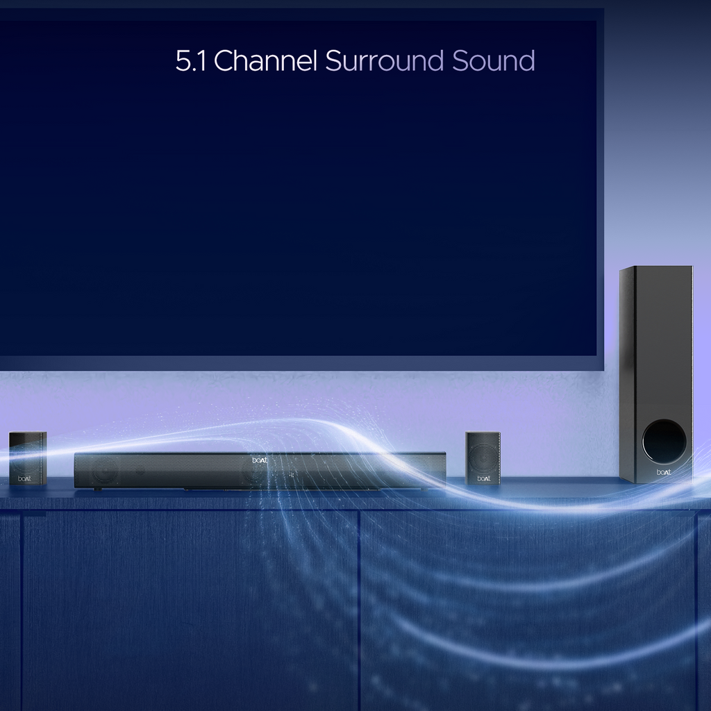 boAt Aavante Bar 2450 Pro | Bluetooth Soundbar with 5.1 Channel Surround Sound, Bluetooth v5.3, EQ Modes, Master Remote Control