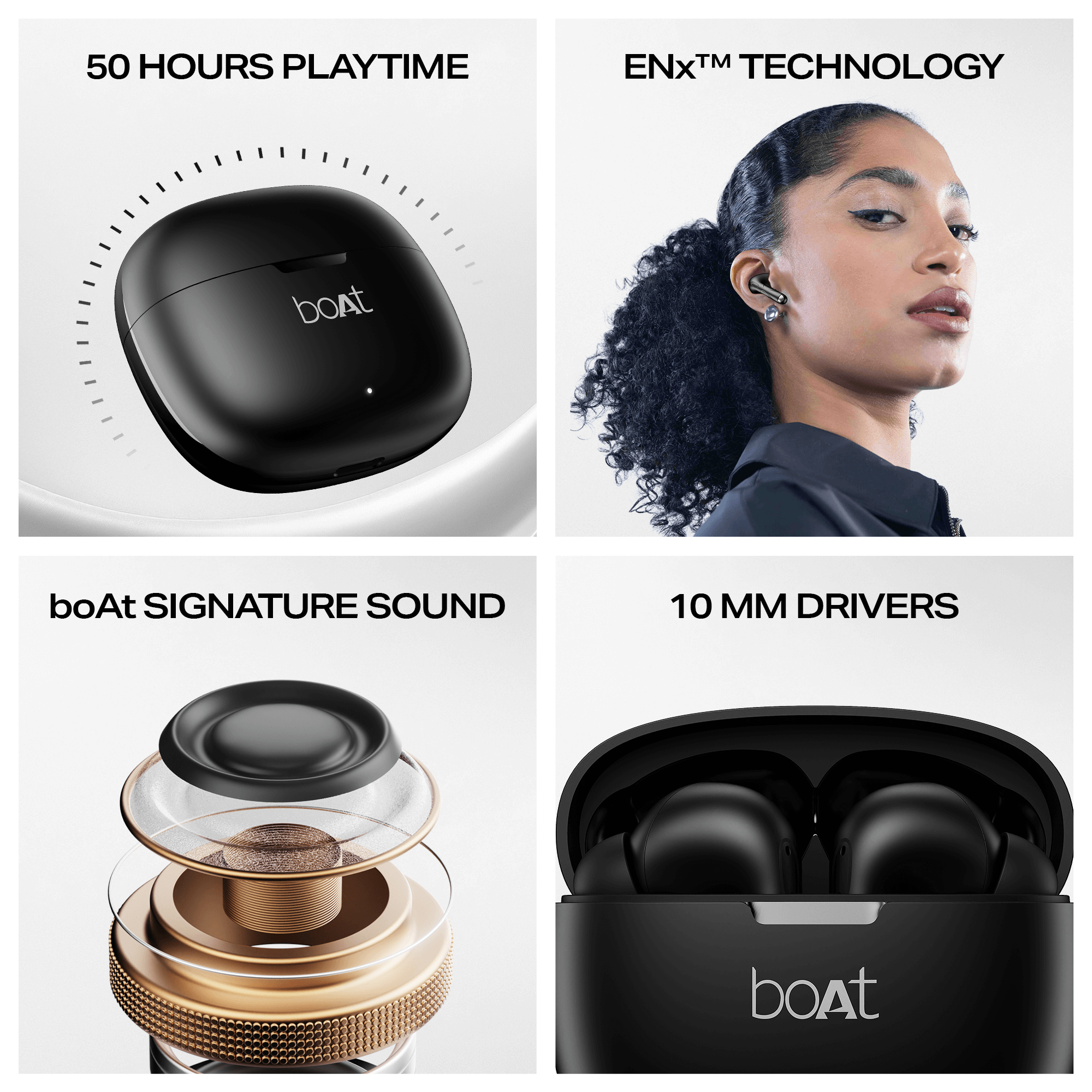 boAt Airdopes 213 | Wireless Earbuds with 50 Hours Playback, BEAST™ Mode & ENx™ Calling