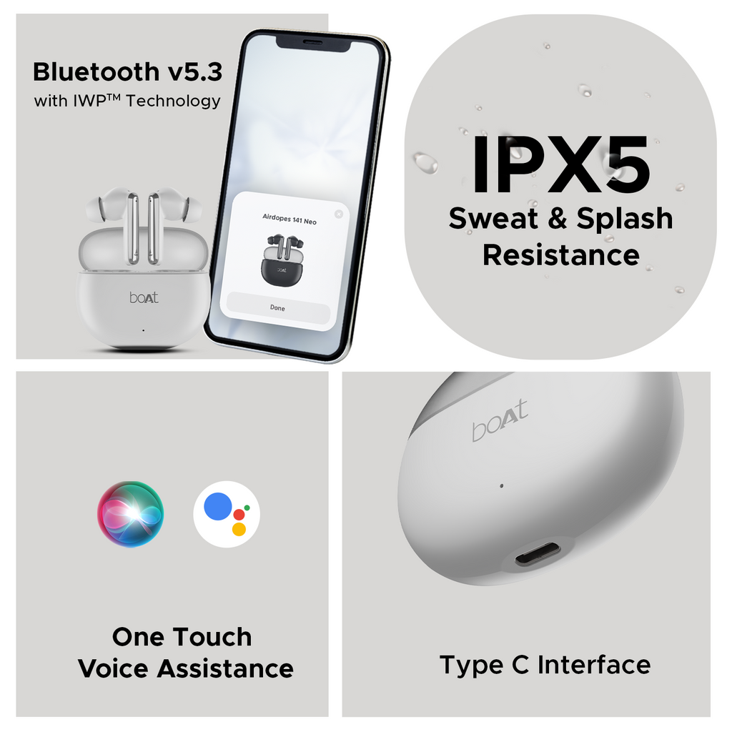 boAt Airdopes 141 Neo | Wireless Earbuds with 50 Hours Playback, ENx™ Technology for clear calls, ASAP™ Charge, BEAST™ Mode, Bluetooth v5.3