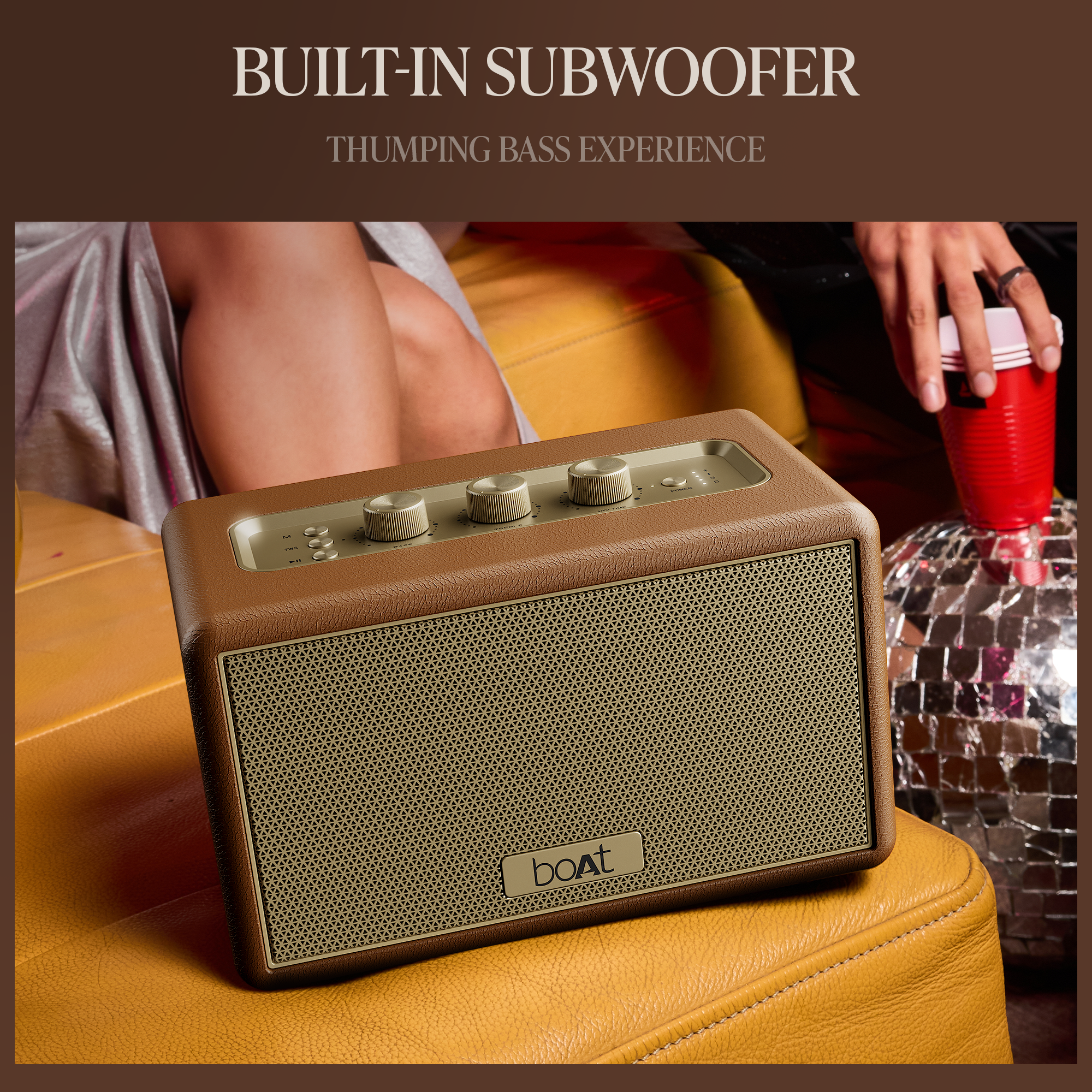boAt Stone Opus | Portable Bluetooth Speaker with 80W boAt Signature Sound, Built-in Subwoofer, 12 Hours Playback